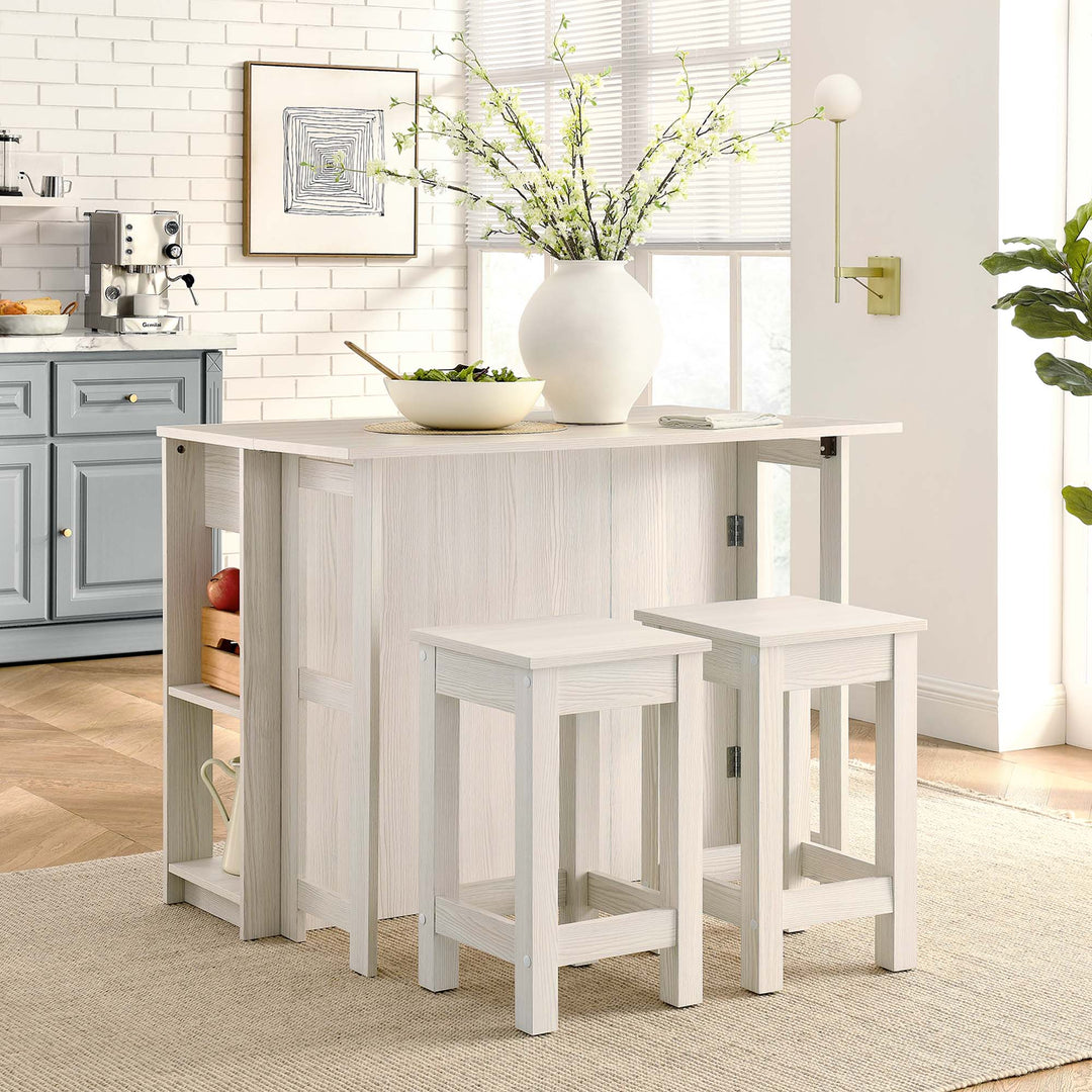 Meadowlark 3-Piece Kitchen Island and Stool Set