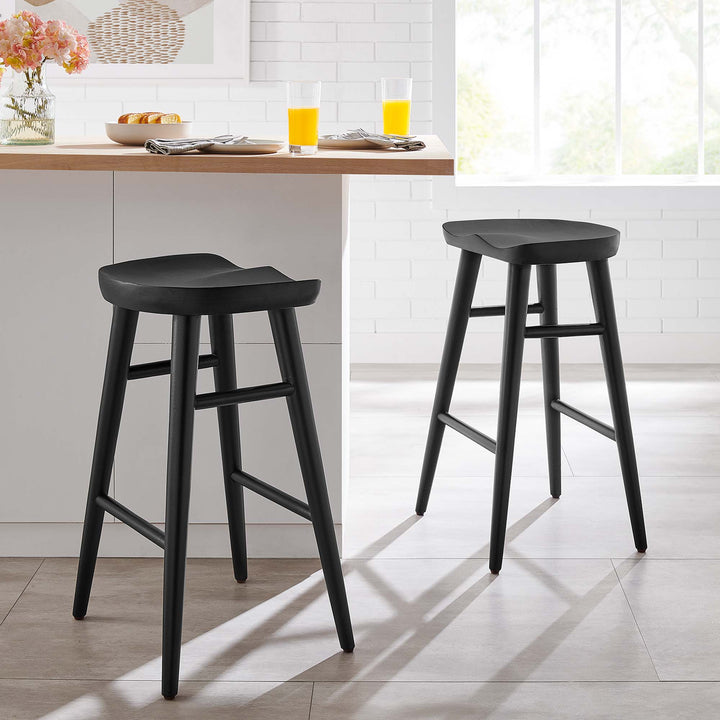 Sonora Backless Wood Counter Stools Set of 2