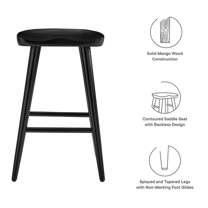 Sonora Backless Wood Counter Stools Set of 2