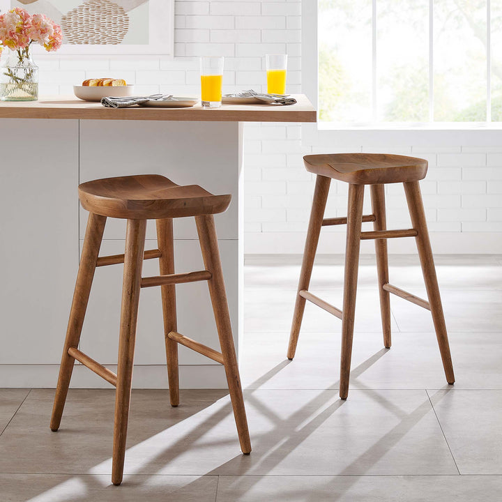 Sonora Backless Wood Counter Stools Set of 2