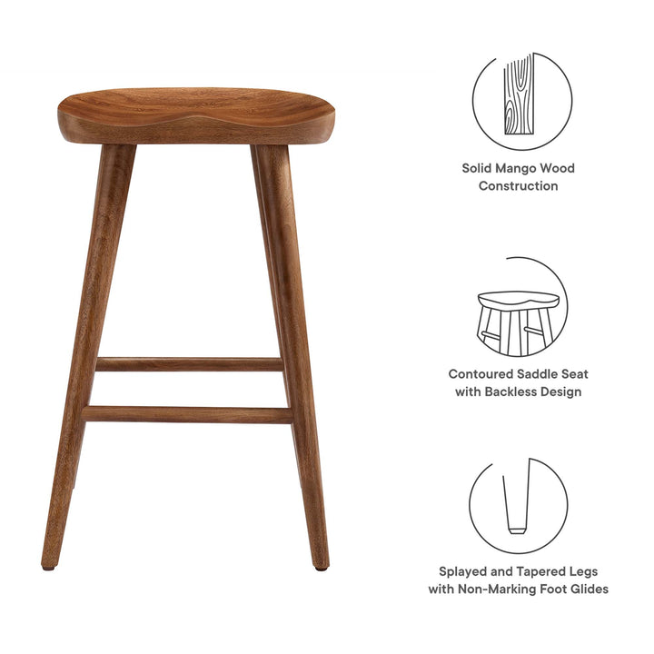 Sonora Backless Wood Counter Stools Set of 2