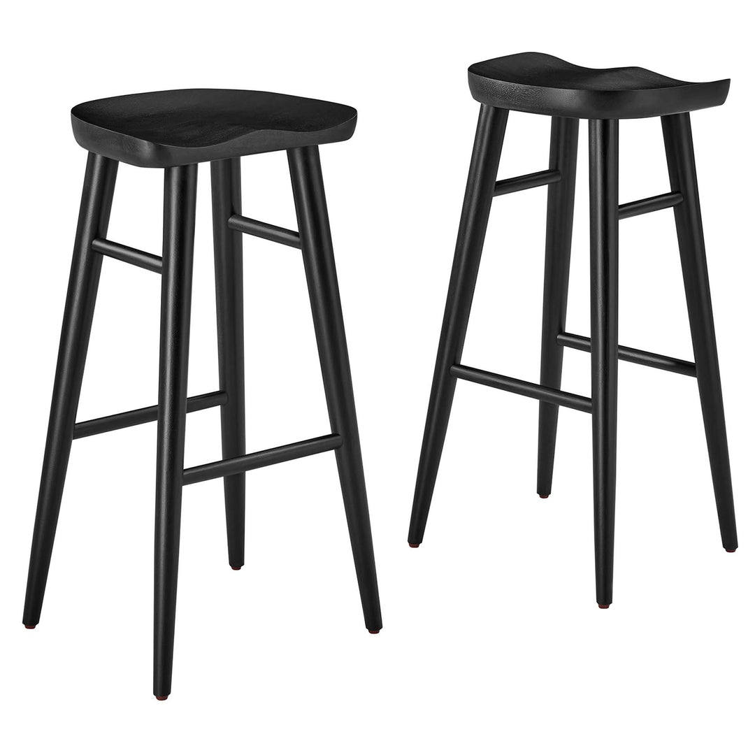 Sienna Backless Wood Bar Stools Set of 2