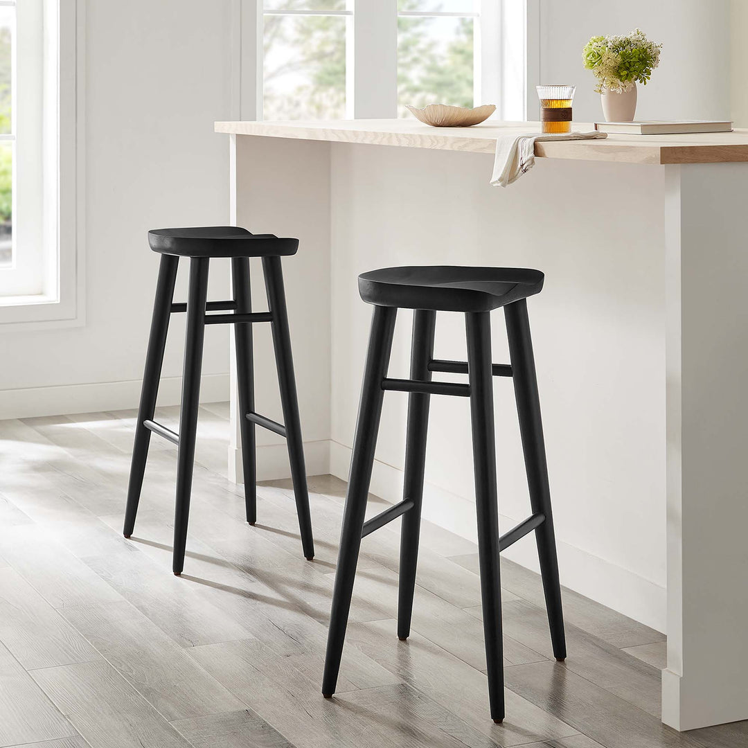 Sienna Backless Wood Bar Stools Set of 2