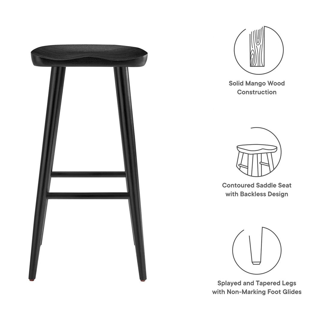 Sienna Backless Wood Bar Stools Set of 2