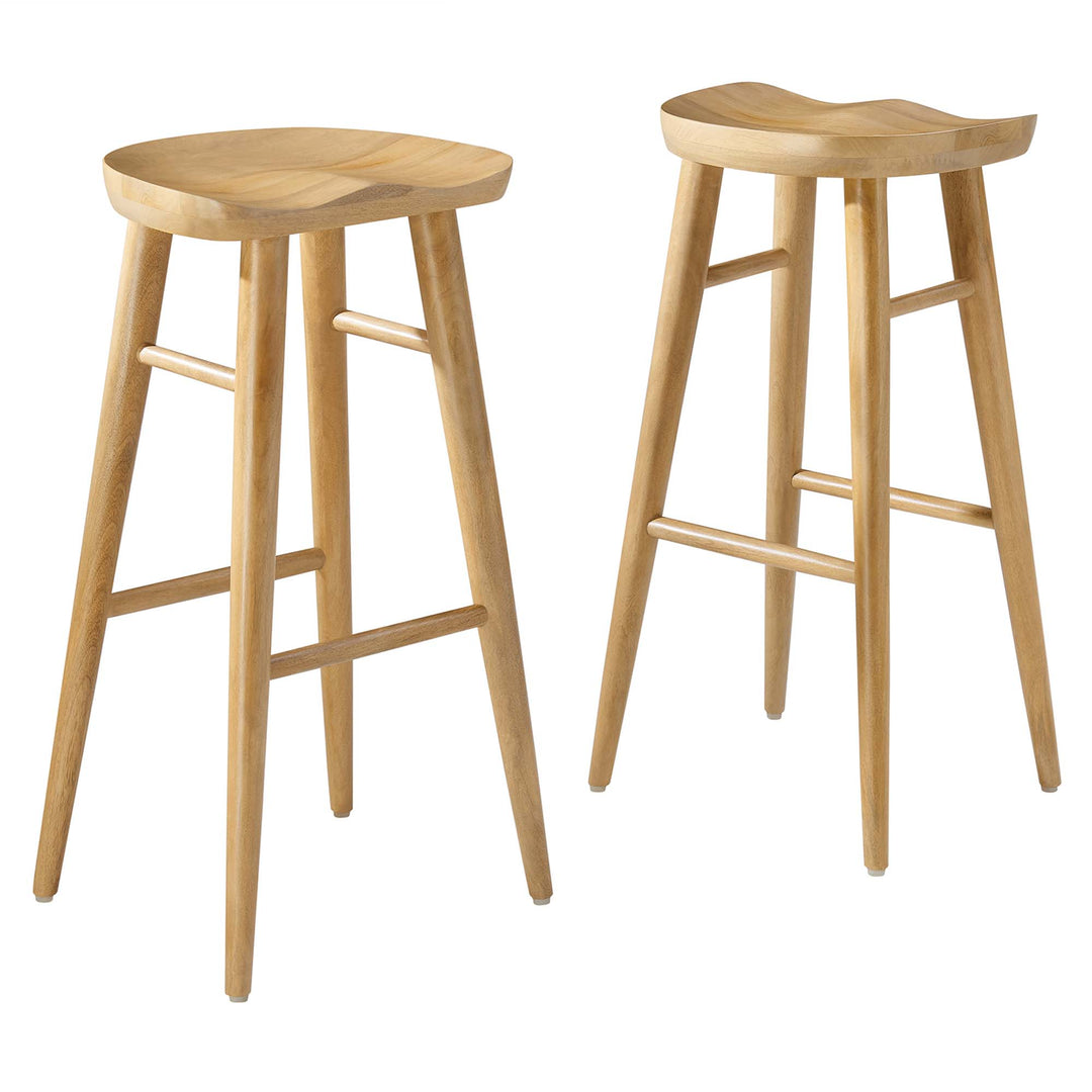 Sienna Backless Wood Bar Stools Set of 2