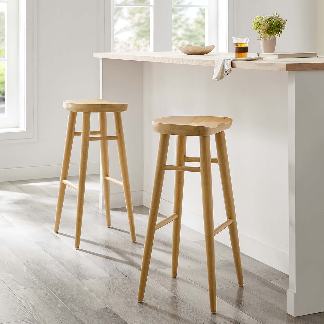 Sienna Backless Wood Bar Stools Set of 2