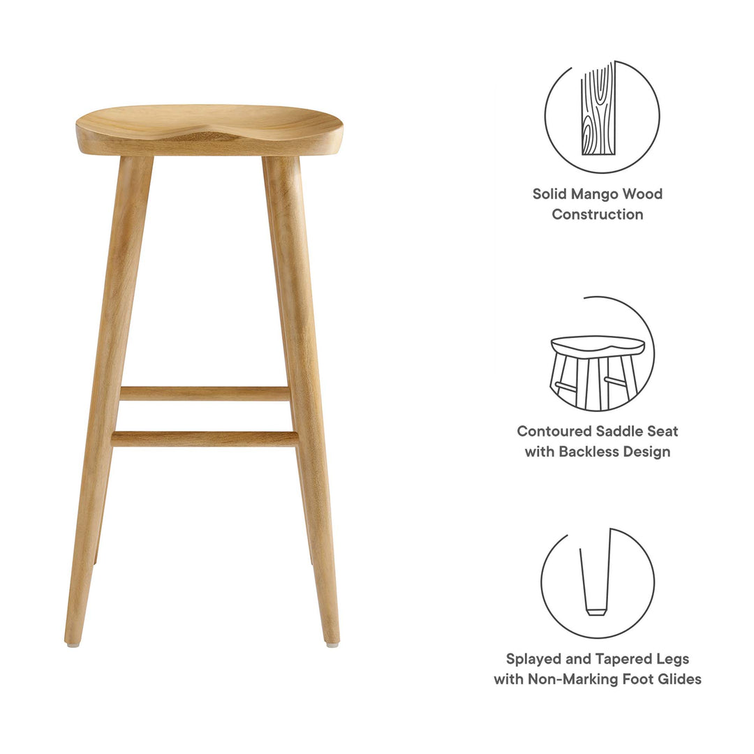 Sienna Backless Wood Bar Stools Set of 2