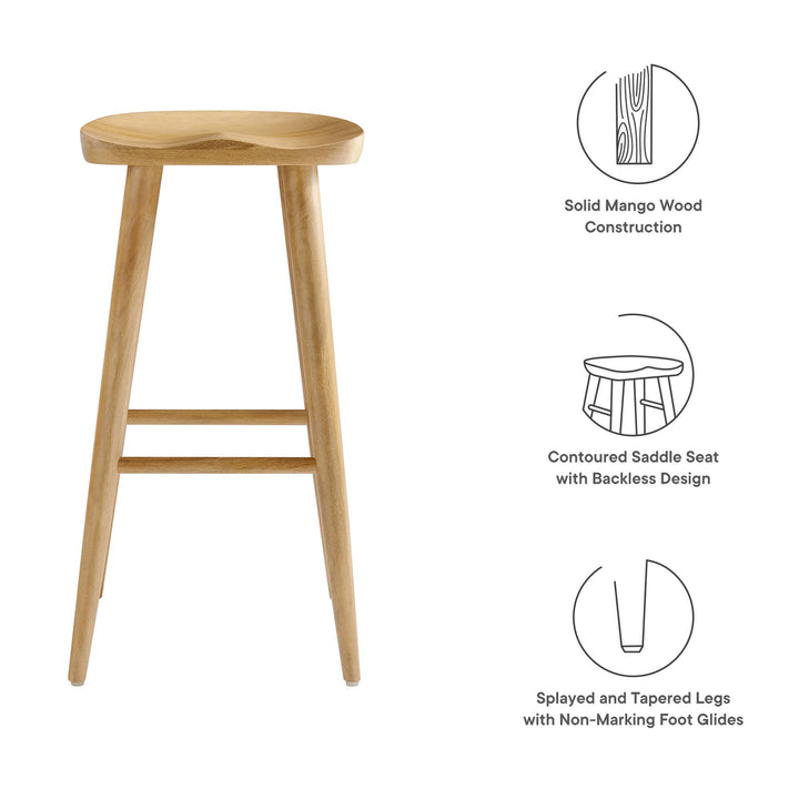 Sienna Backless Wood Bar Stools Set of 2