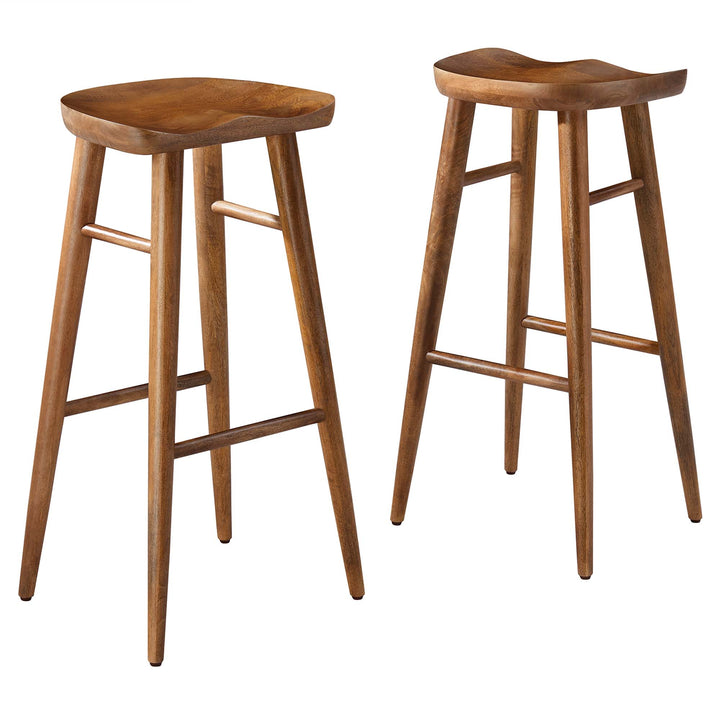 Sienna Backless Wood Bar Stools Set of 2