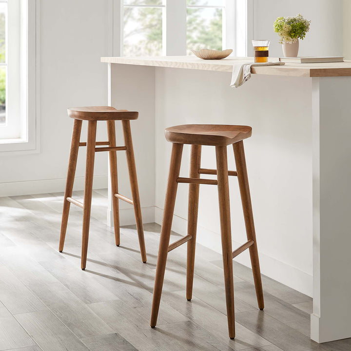 Sienna Backless Wood Bar Stools Set of 2