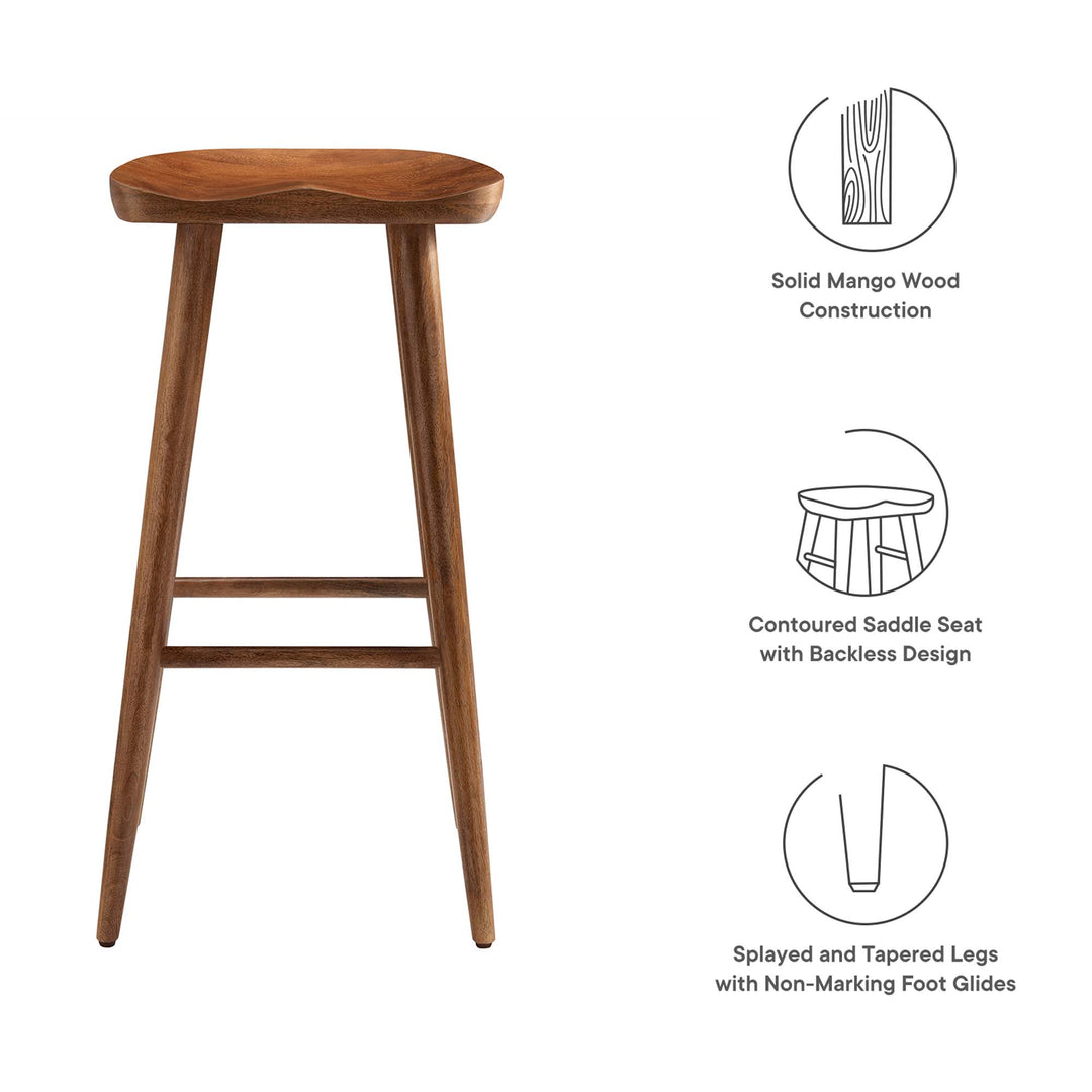 Sienna Backless Wood Bar Stools Set of 2