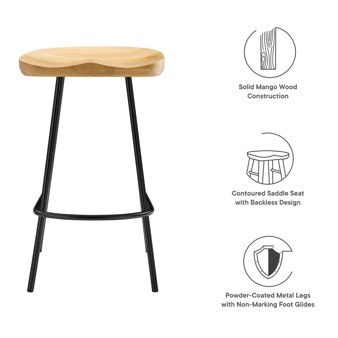 Cambridge Backless Wood Counter Stools Set of 2