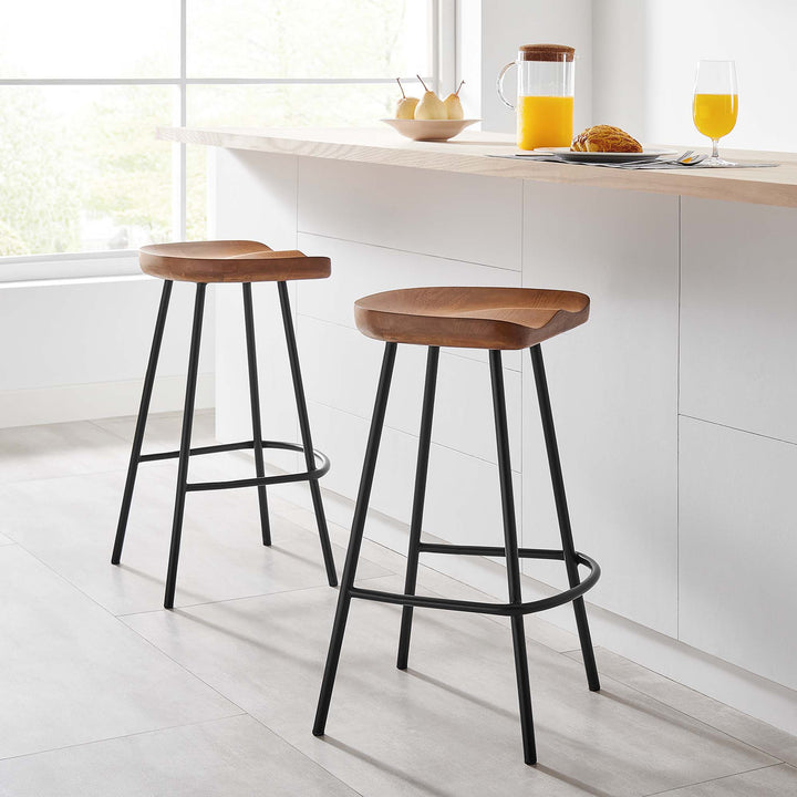 Cambridge Backless Wood Counter Stools Set of 2