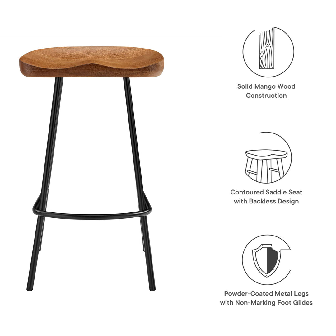 Cambridge Backless Wood Counter Stools Set of 2