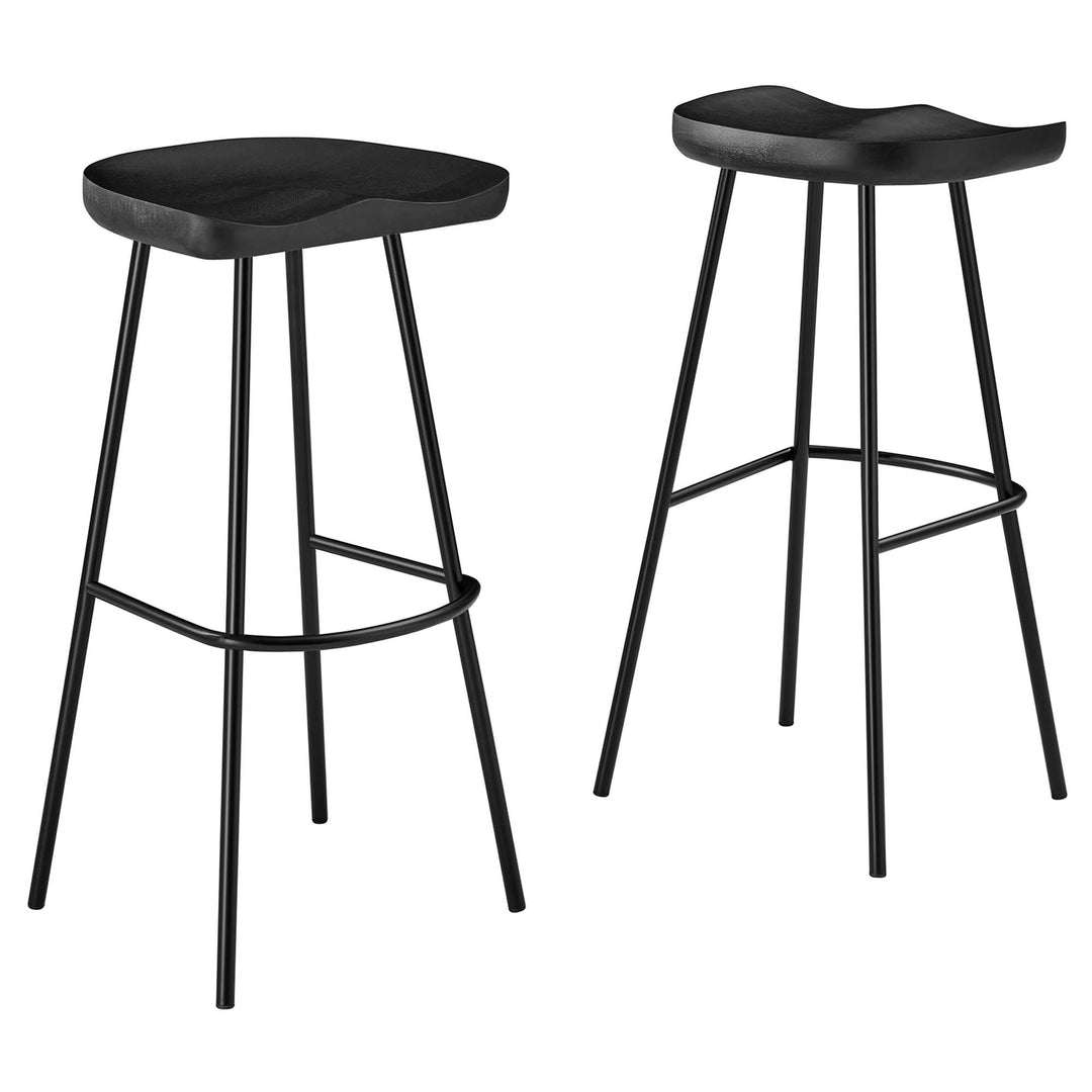 Camden Backless Wood Bar Stools Set of 2