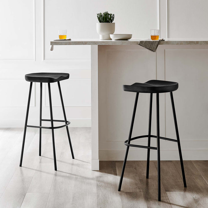 Camden Backless Wood Bar Stools Set of 2