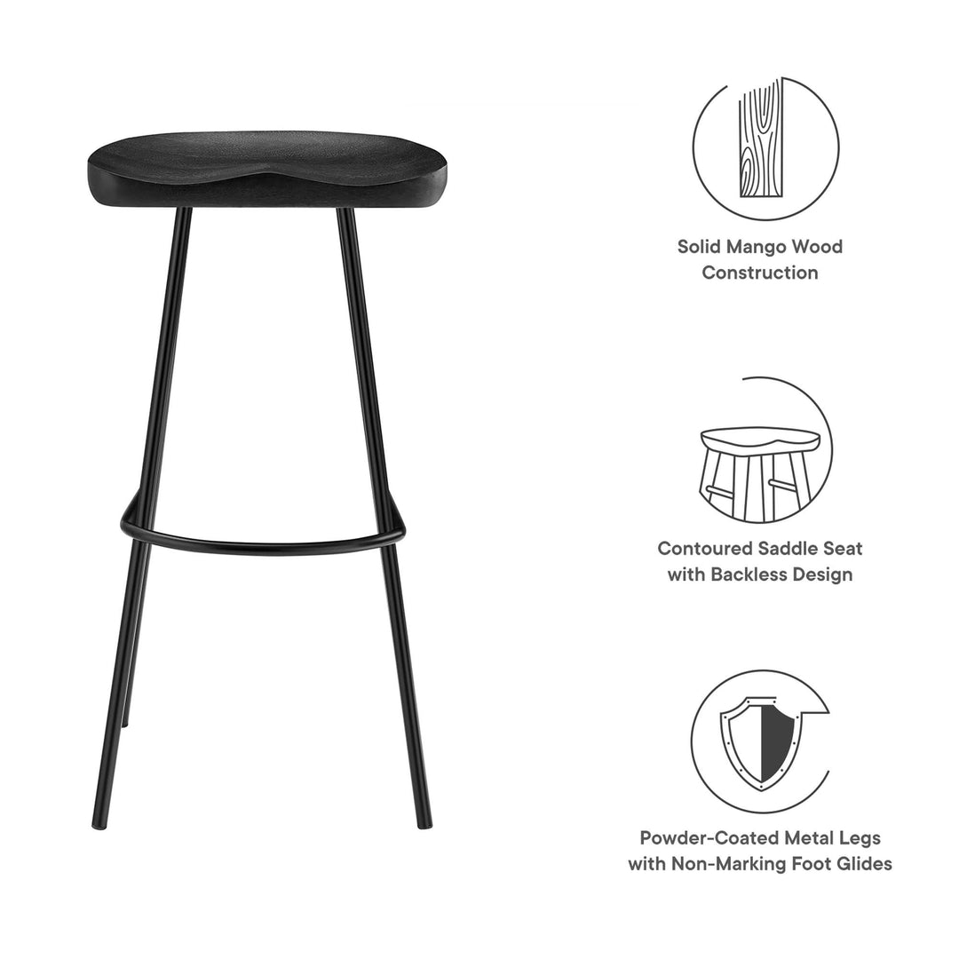 Camden Backless Wood Bar Stools Set of 2