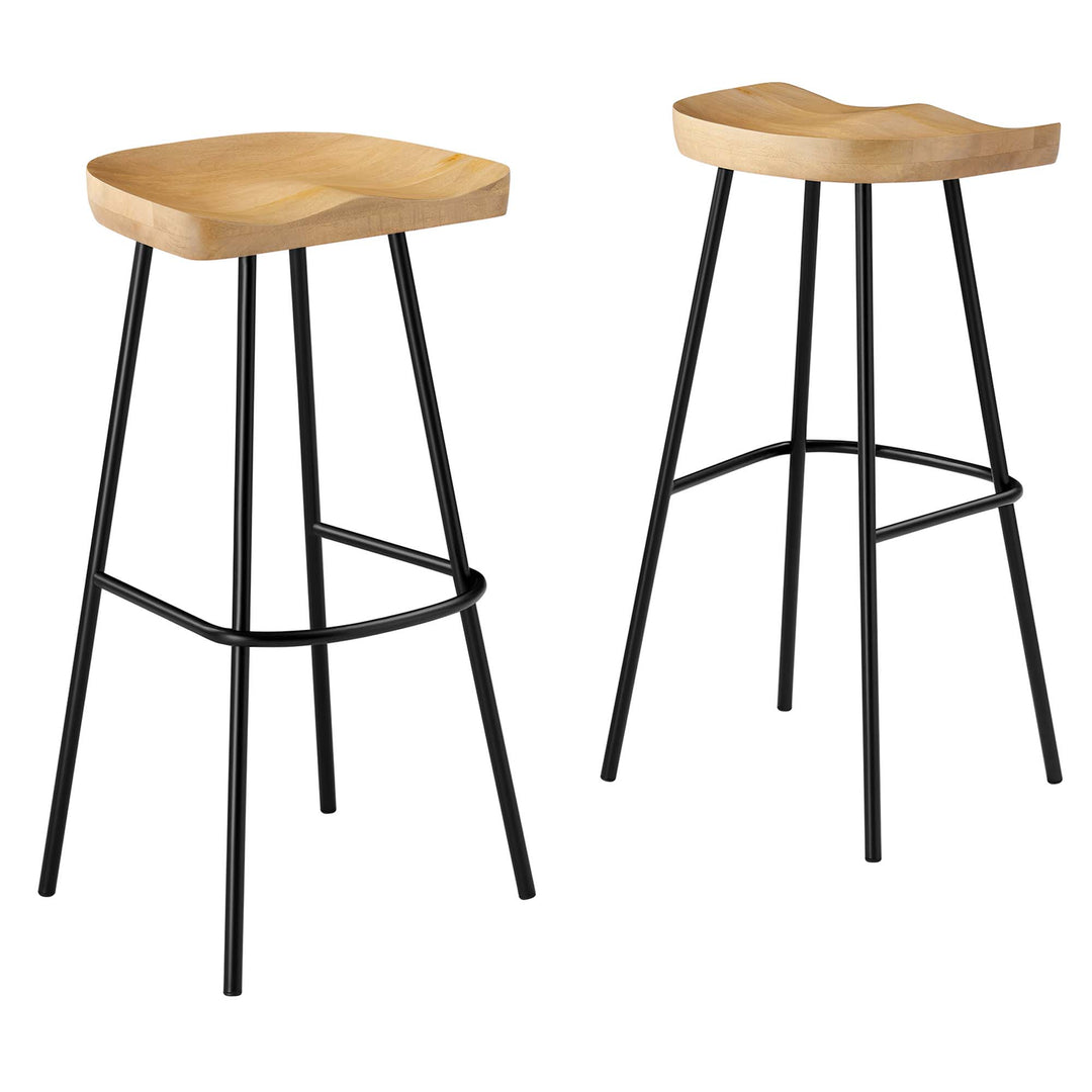 Camden Backless Wood Bar Stools Set of 2