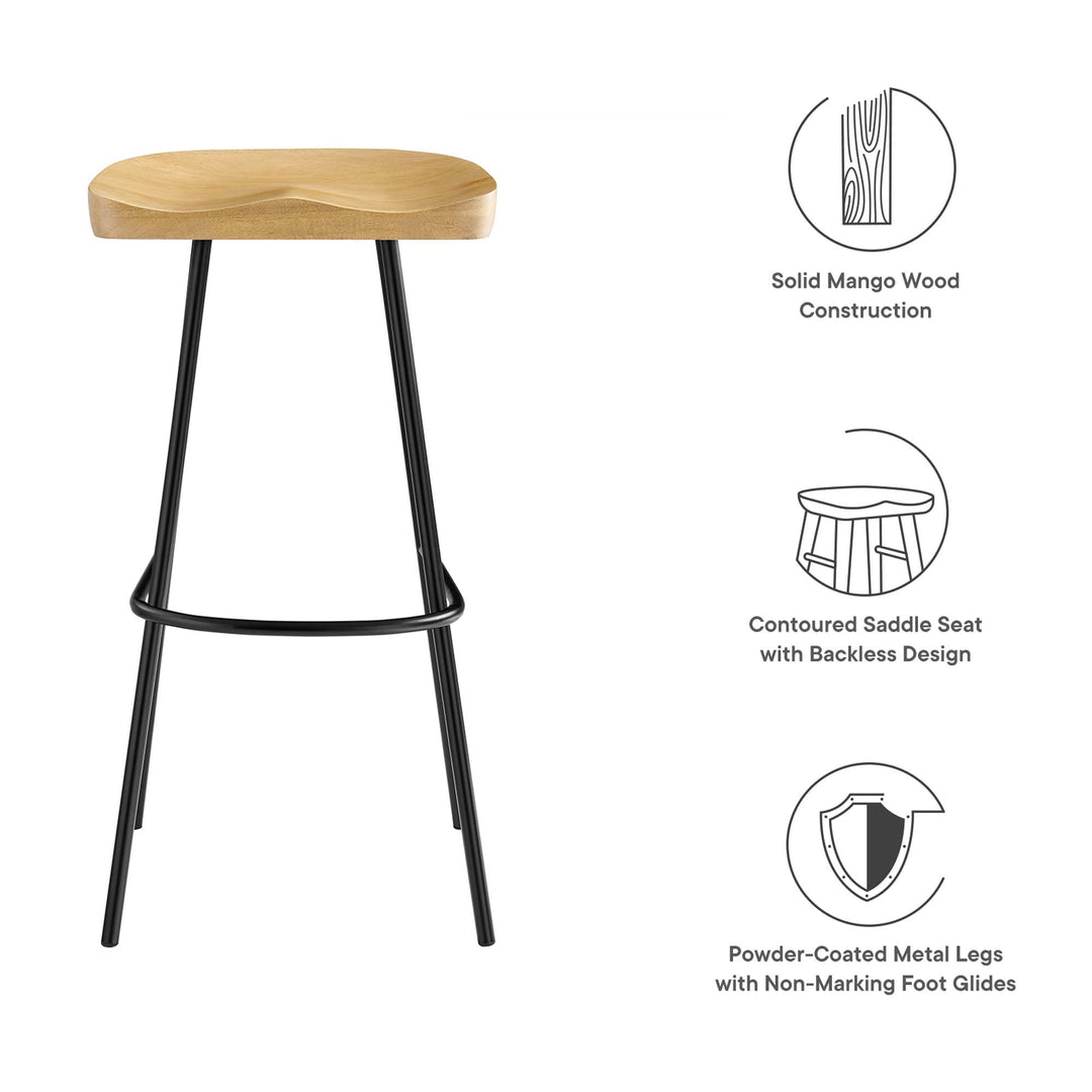 Camden Backless Wood Bar Stools Set of 2