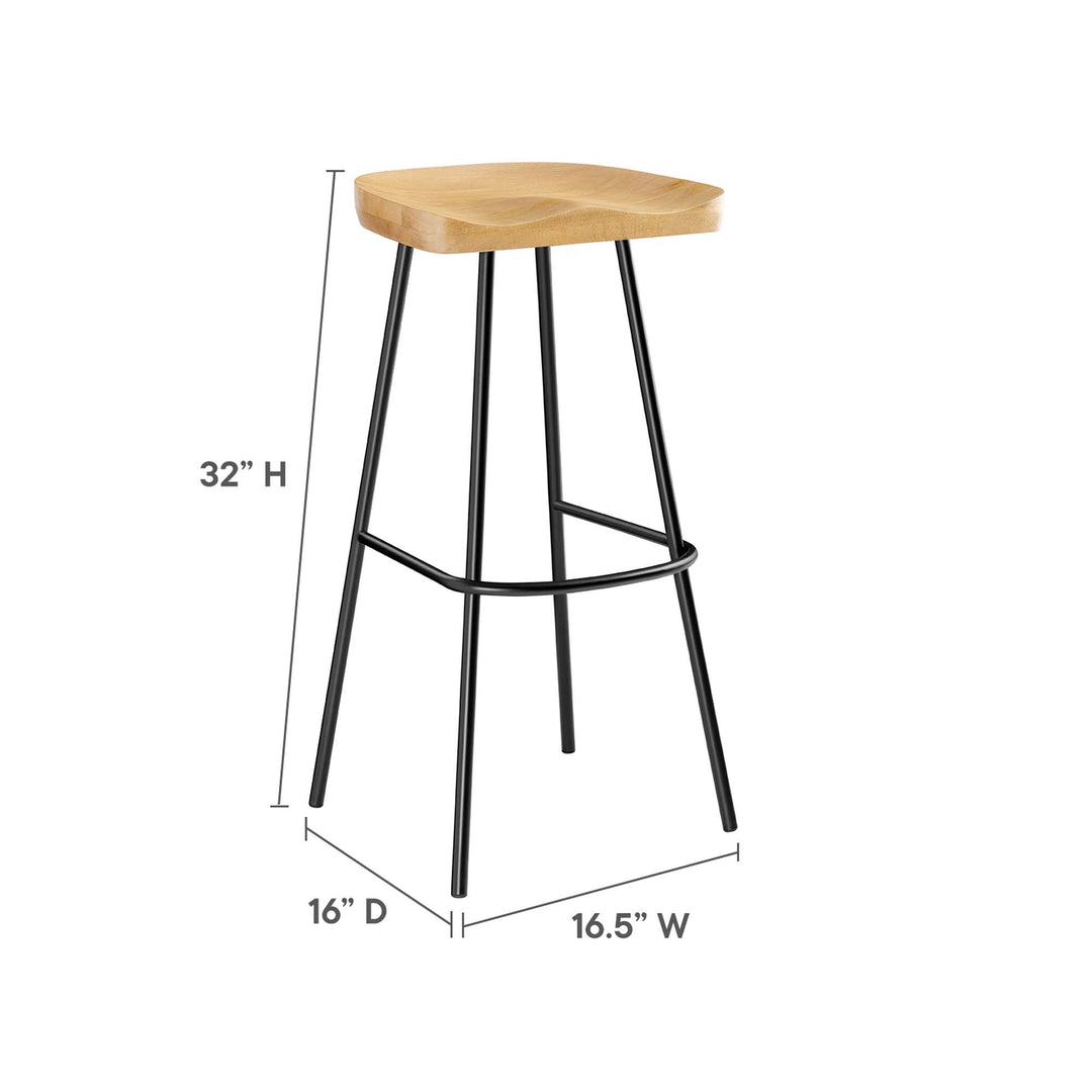 Camden Backless Wood Bar Stools Set of 2