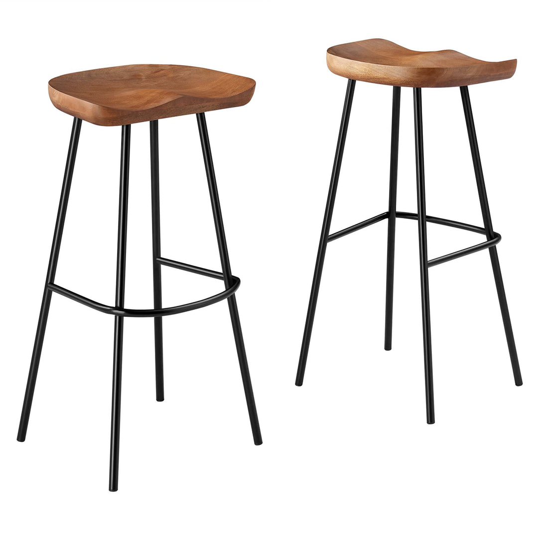 Camden Backless Wood Bar Stools Set of 2