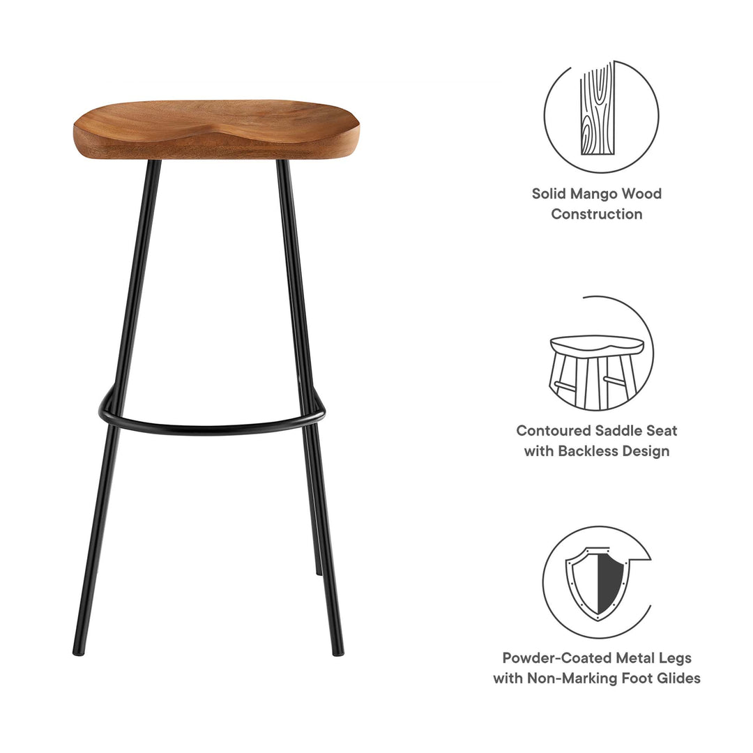 Camden Backless Wood Bar Stools Set of 2