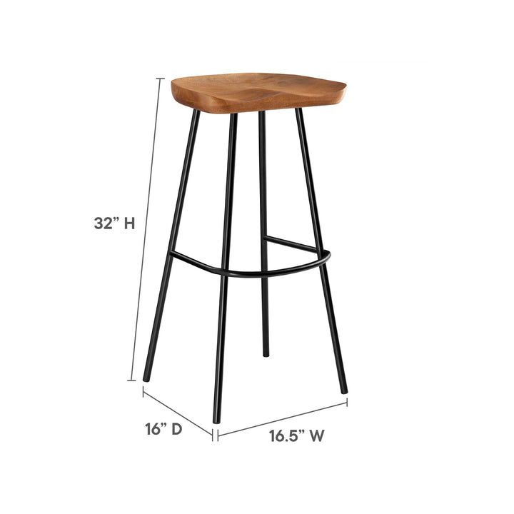 Camden Backless Wood Bar Stools Set of 2