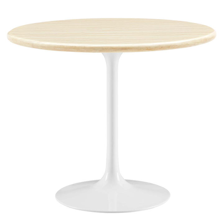 Luxe 36" Round Replica Travertine Dining Table