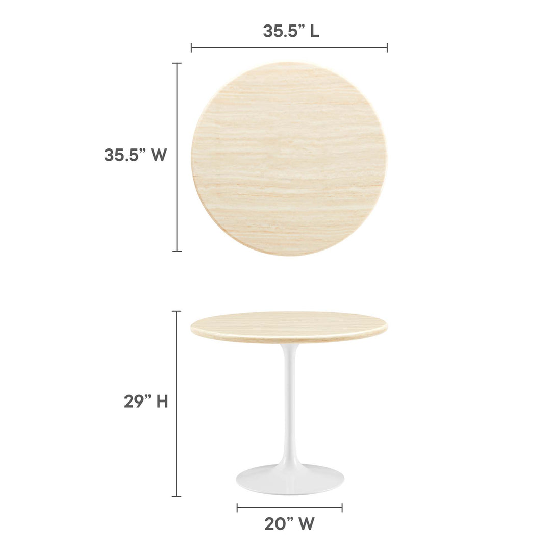 Luxe 36" Round Replica Travertine Dining Table