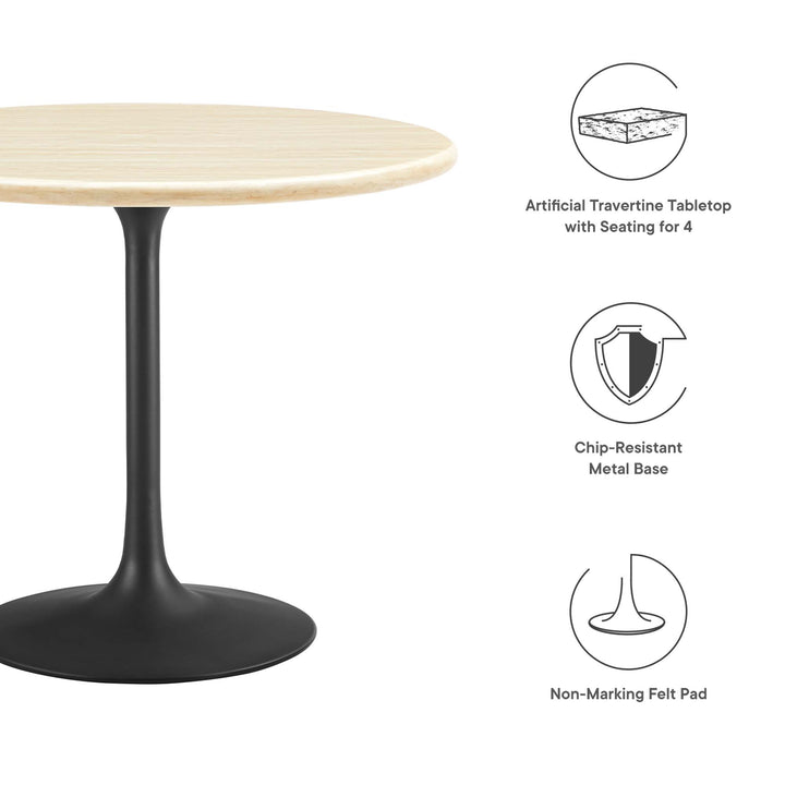 Lippa 36” Round Replica Travertine Dining Table