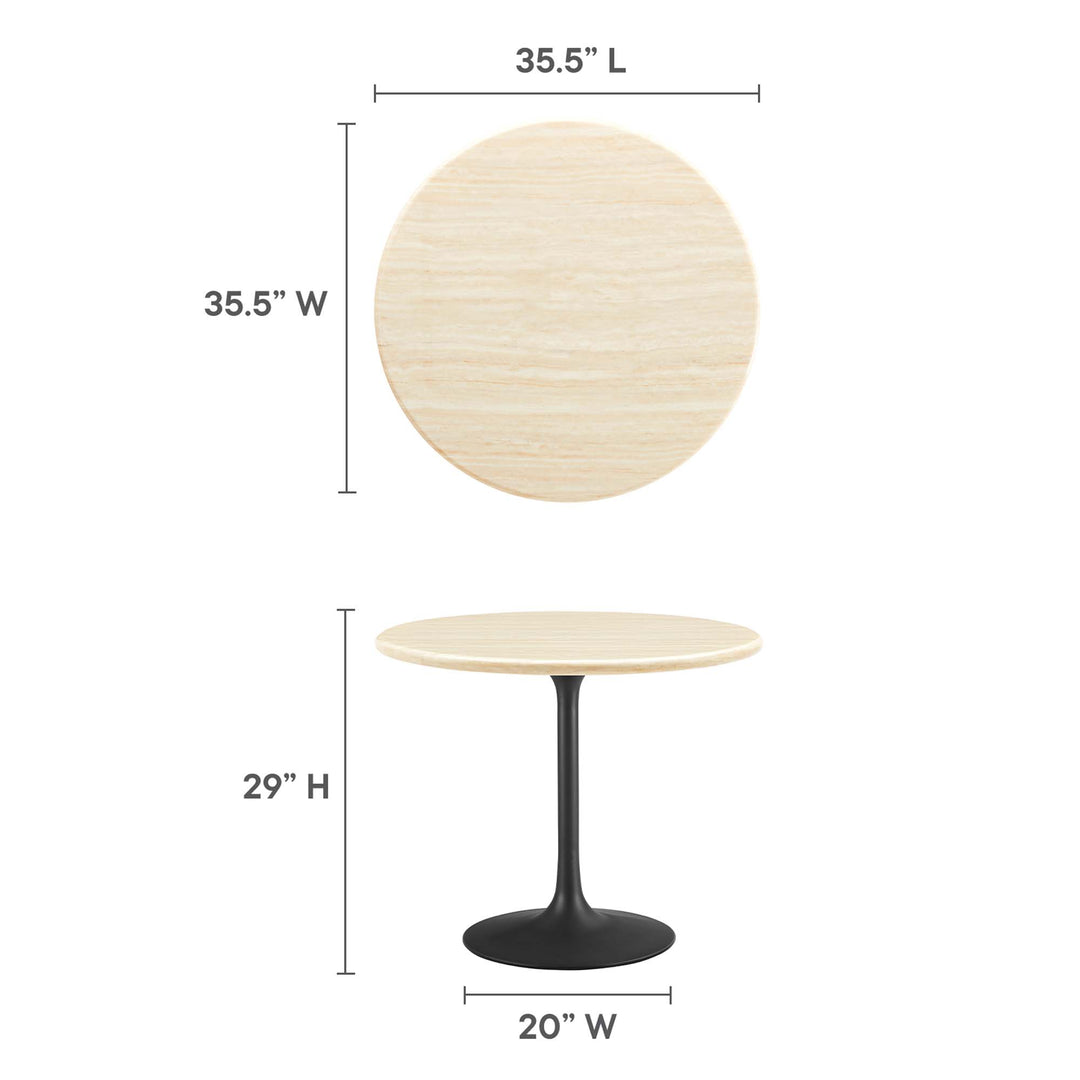 Lippa 36” Round Replica Travertine Dining Table