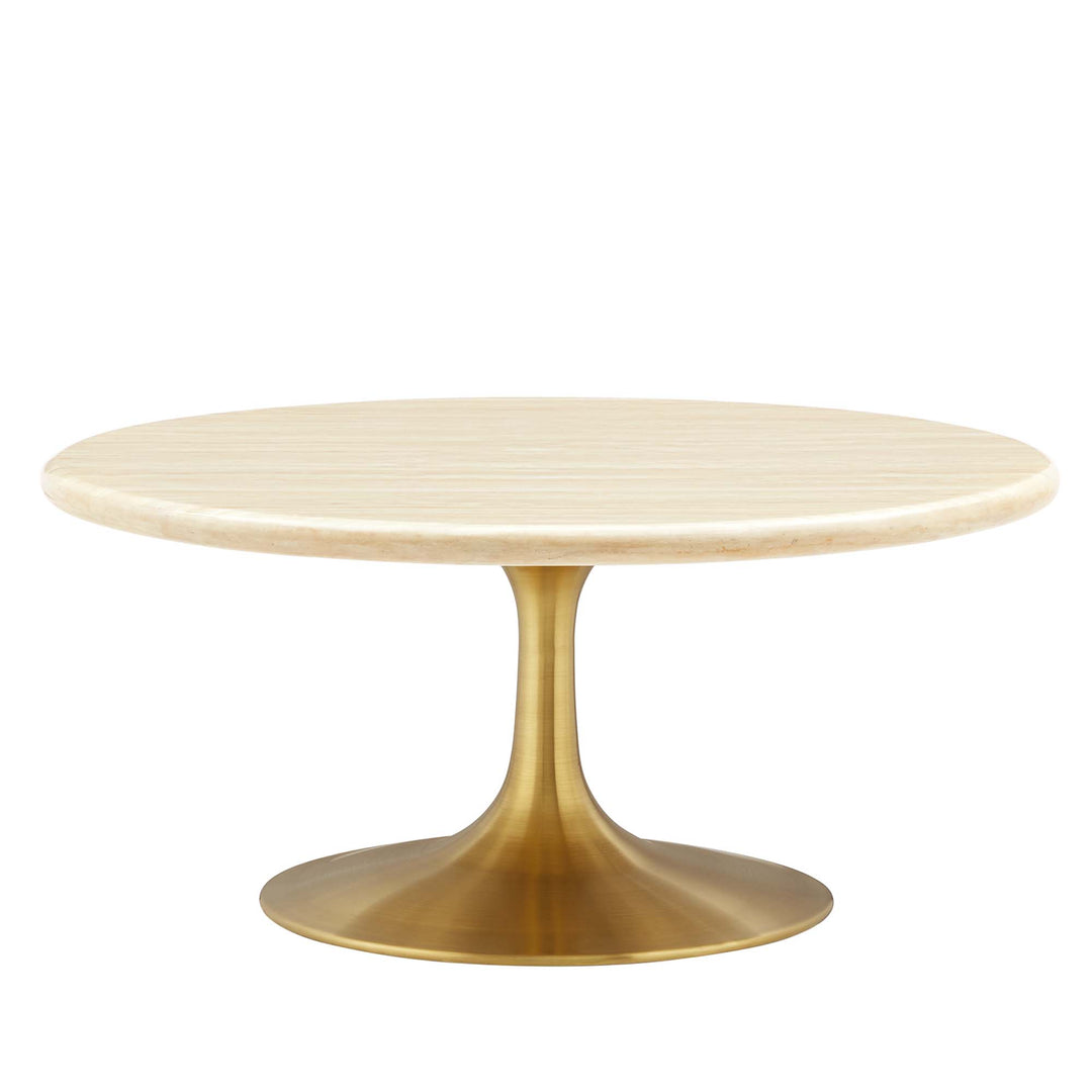 Livia 36” Round Replica Travertine Coffee Table