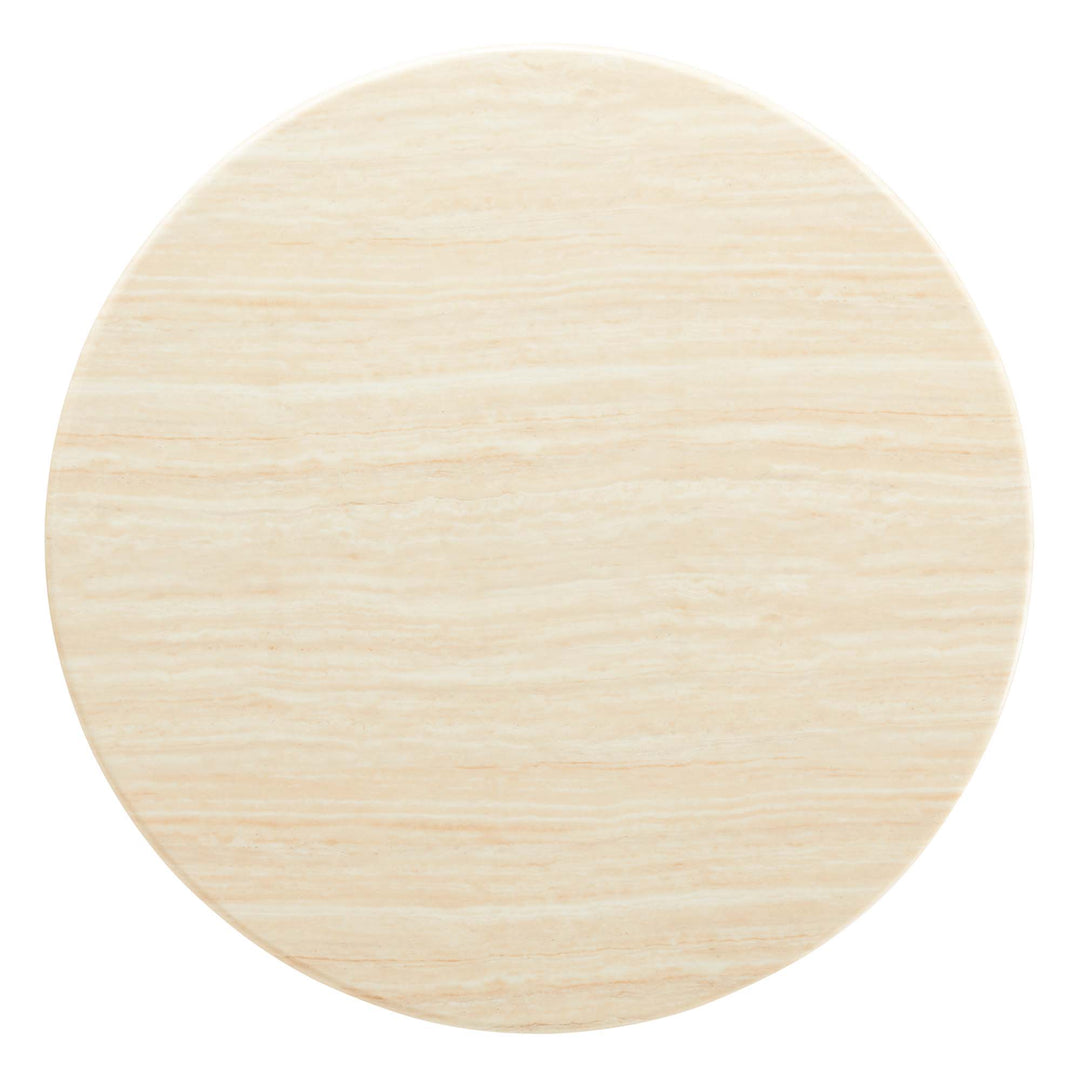 Lenora 48" Round Faux Travertine Dining Table