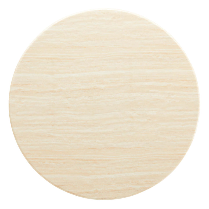 Lenora 48" Round Faux Travertine Dining Table