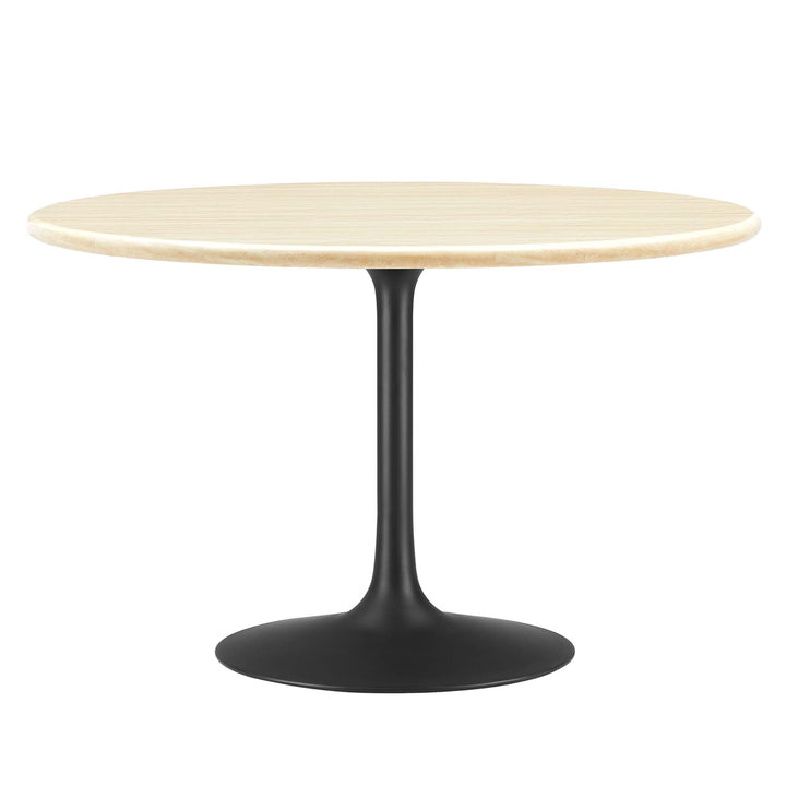 Lippa 48" Round Resin Travertine Dining Table