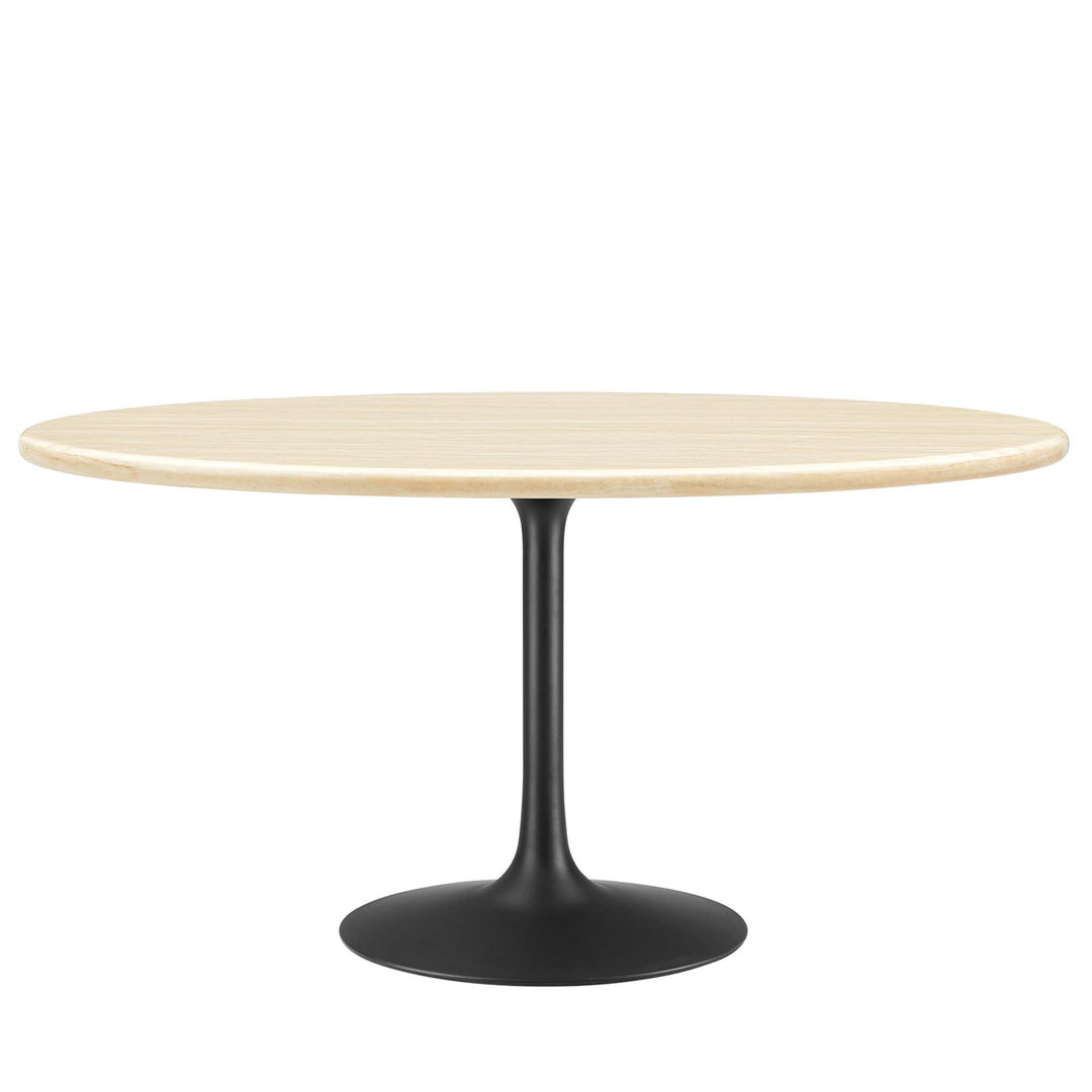 Luxe 60” Oval Organic Travertine Dining Table