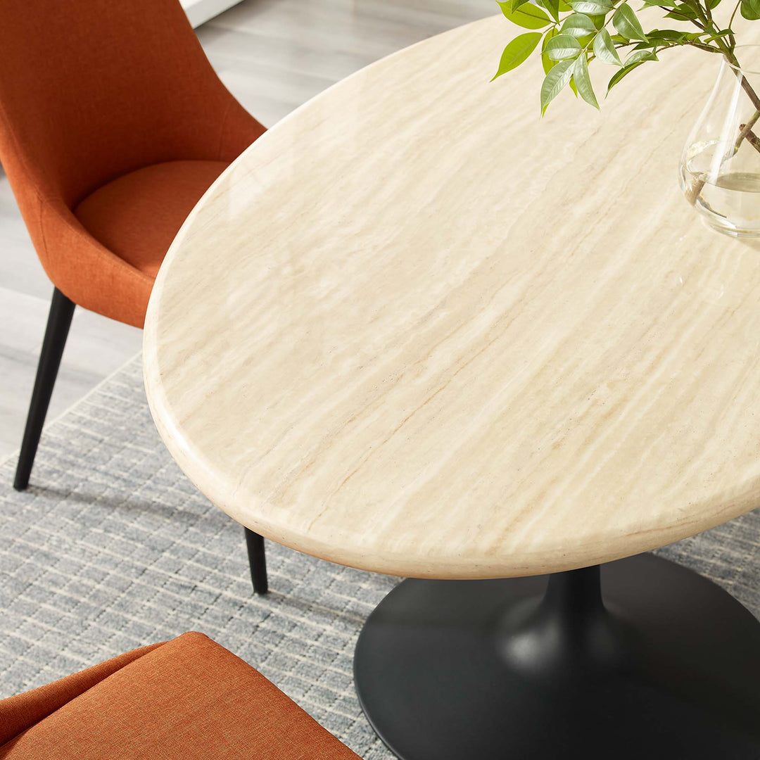 Luxe 60” Oval Organic Travertine Dining Table