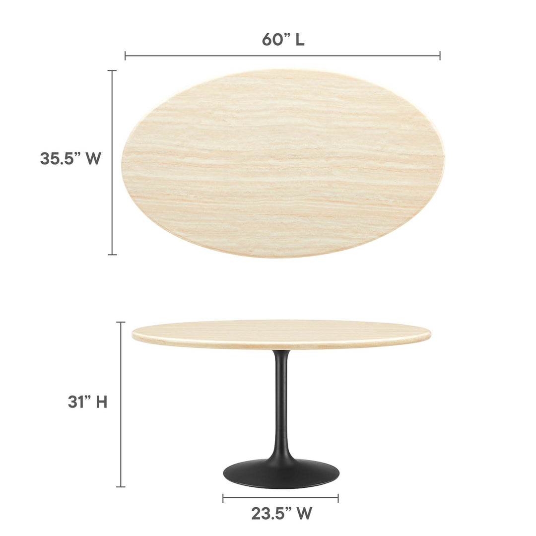 Luxe 60” Oval Organic Travertine Dining Table