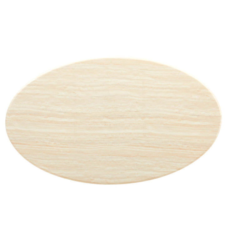 Lippa 60" Oval Faux Travertine Table