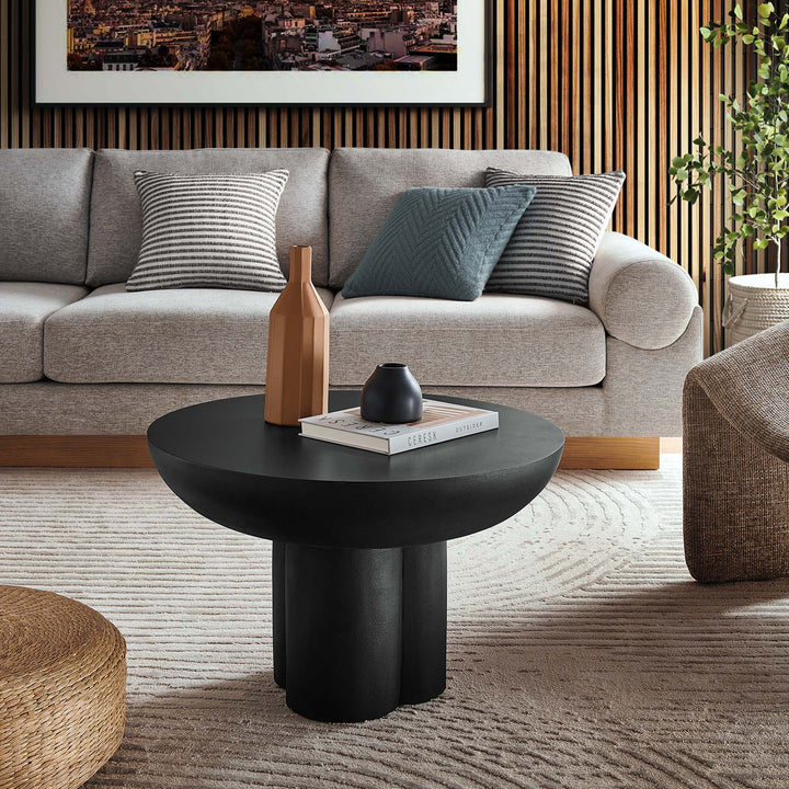 Cedar Round Concrete Coffee Table