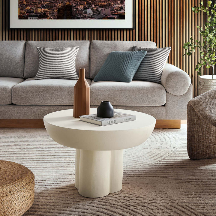 Cedar Round Concrete Coffee Table