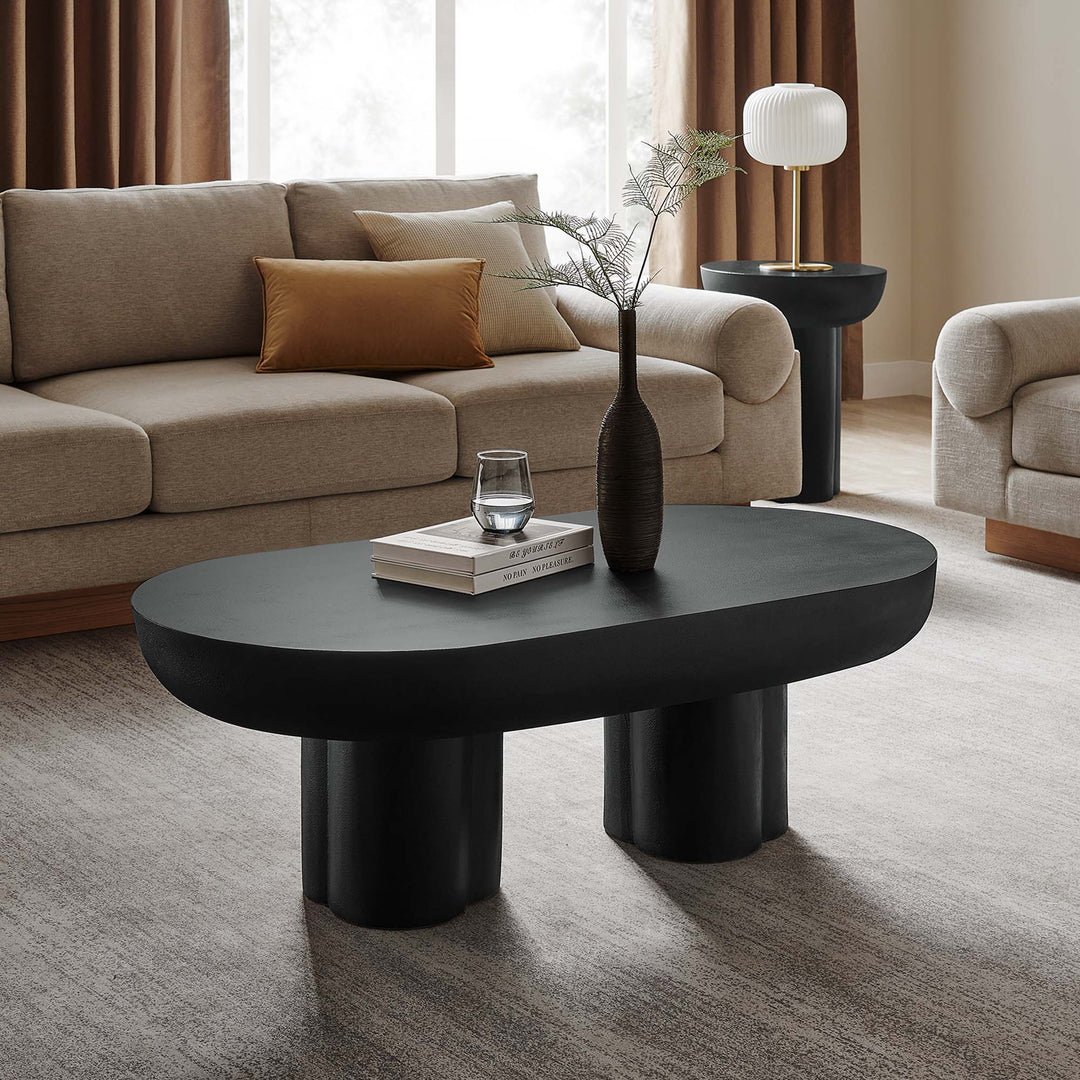 Caspian Oval Cement Centerpiece Table