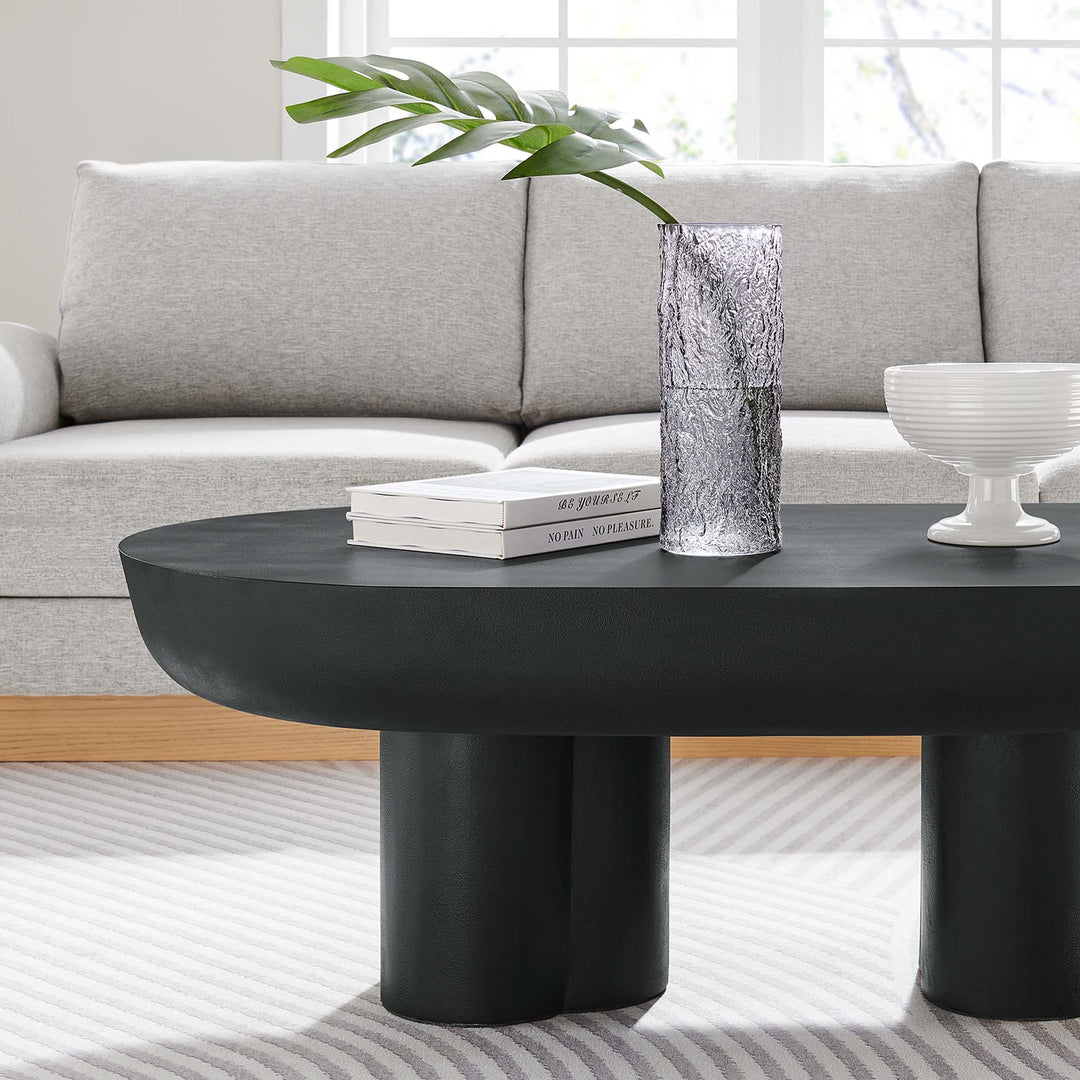 Caspian Oval Concrete Coffee Table