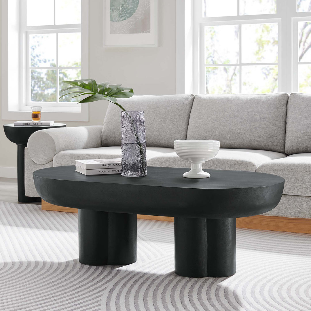 Caspian Oval Concrete Coffee Table