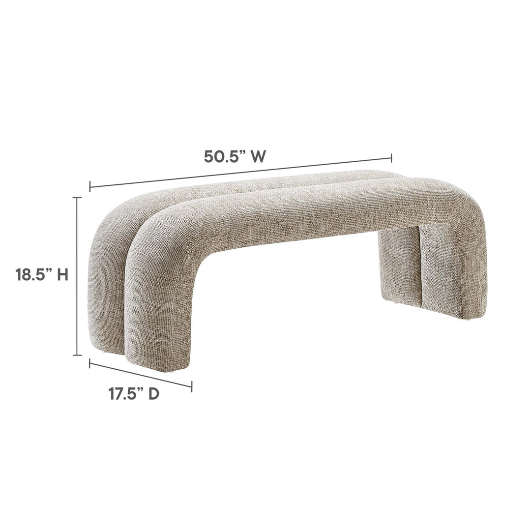 Dax 50.5" Chenille Covered Comfort Bench