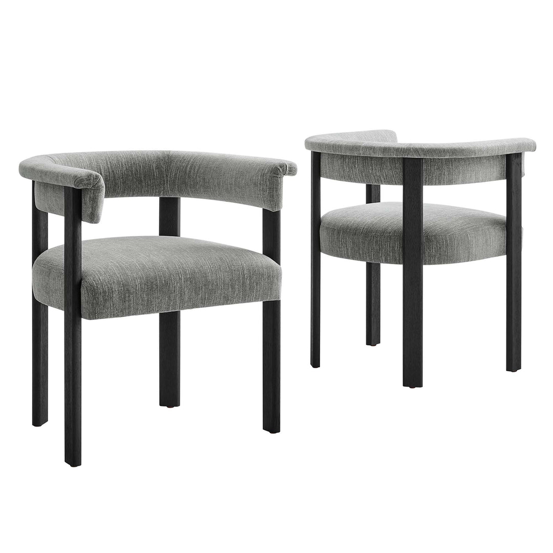 Isabella Fabric Upholstered Barrel Dining Chairs Set of 2