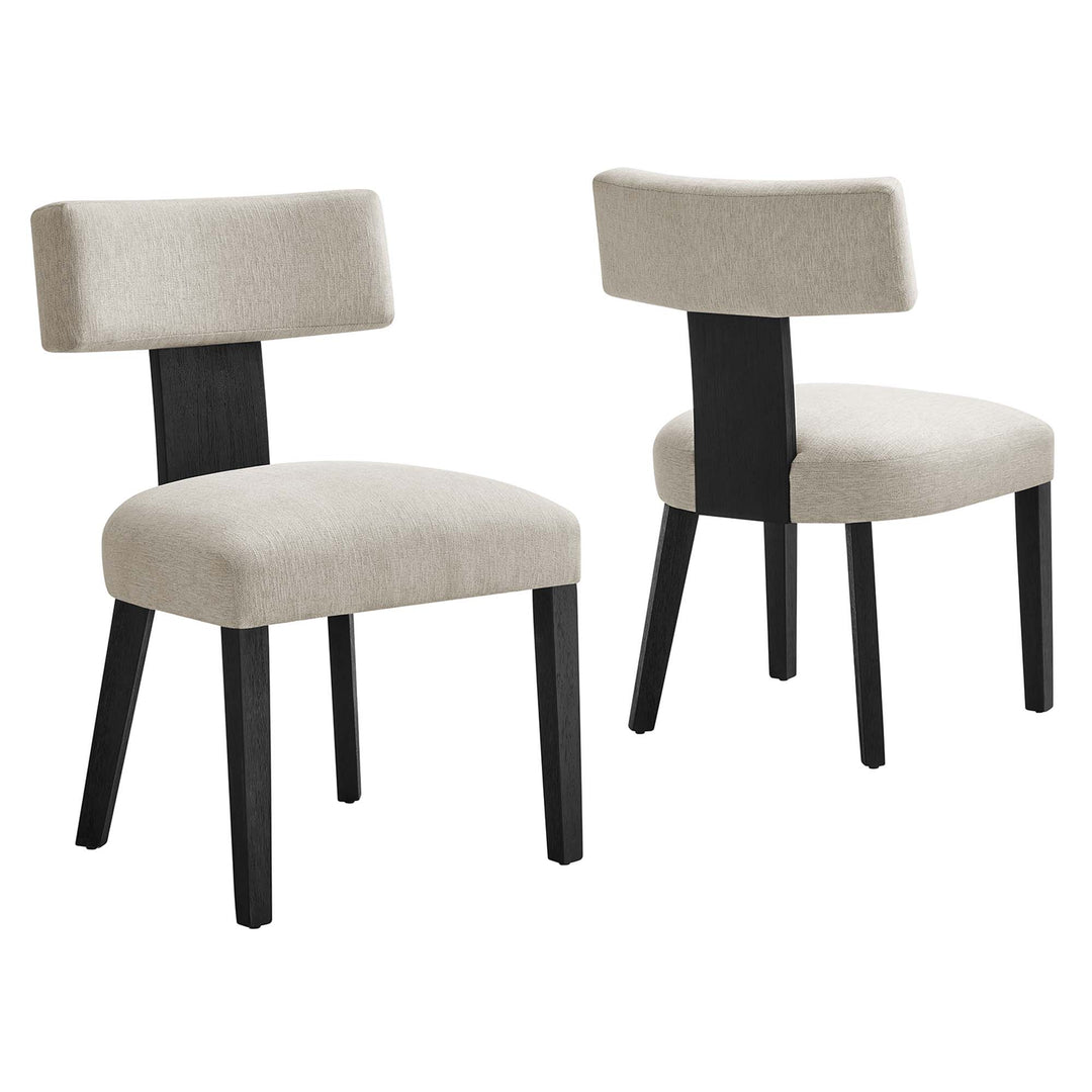 Nia Fabric Upholstered Dining Chairs Set of 2