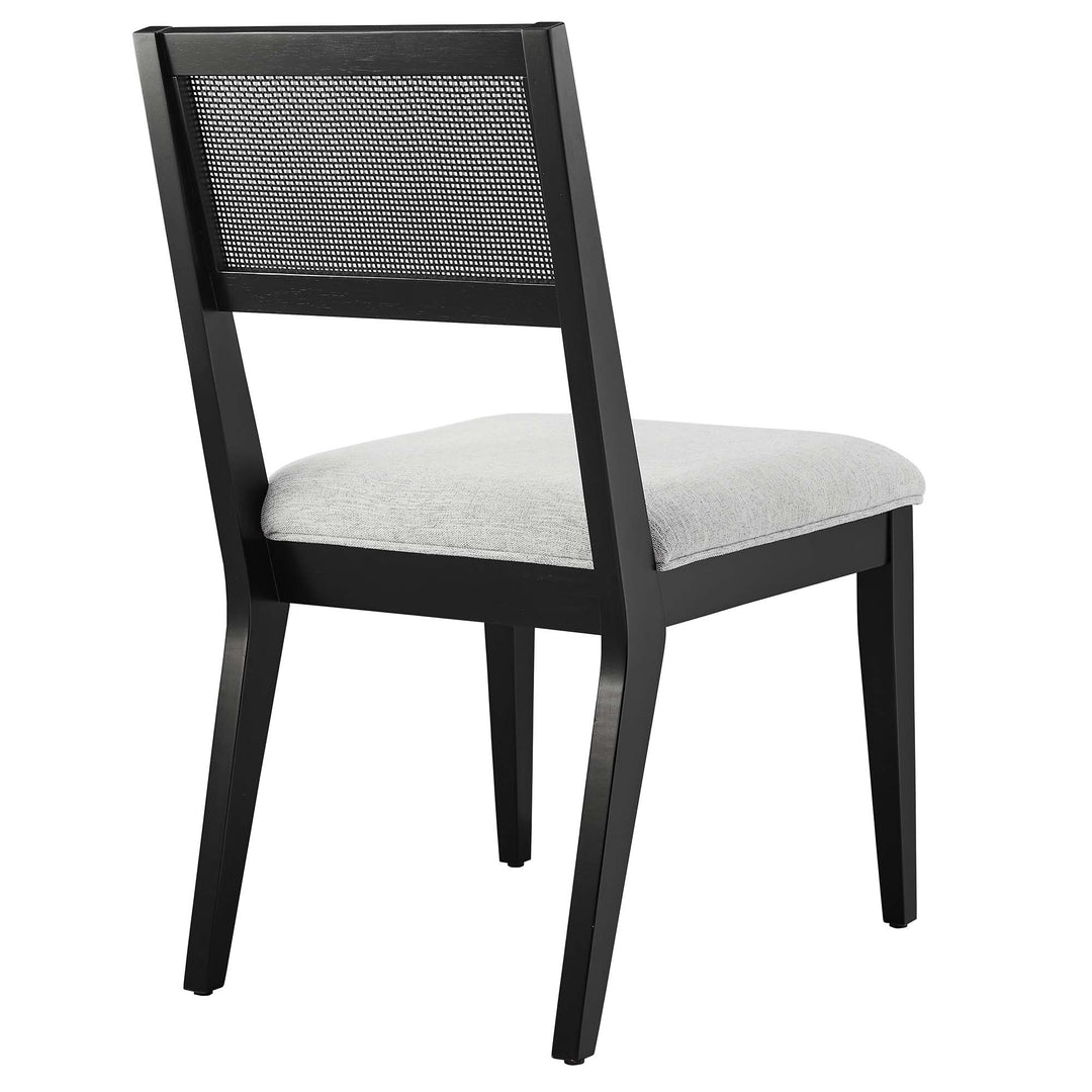 Nyla Faux Rattan Fabric Dining Chairs Set of 2