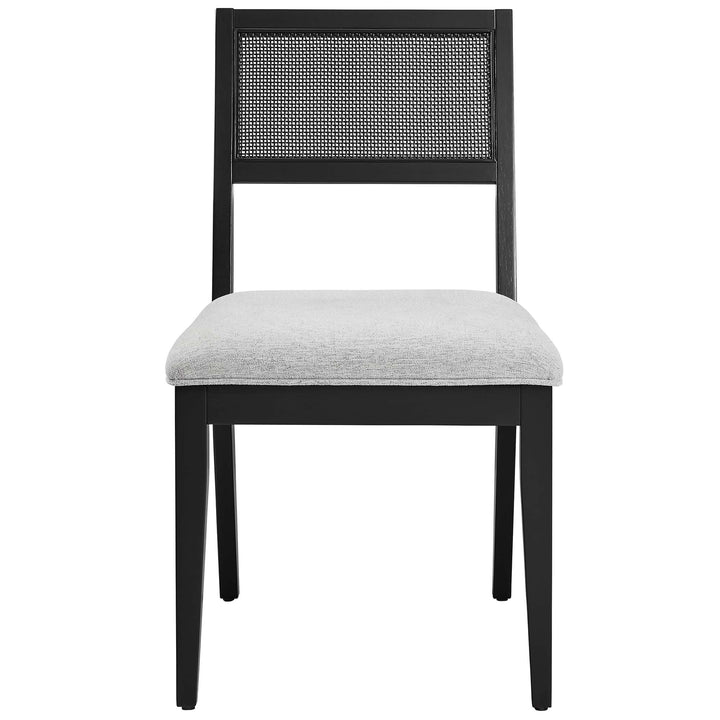 Nyla Faux Rattan Fabric Dining Chairs Set of 2