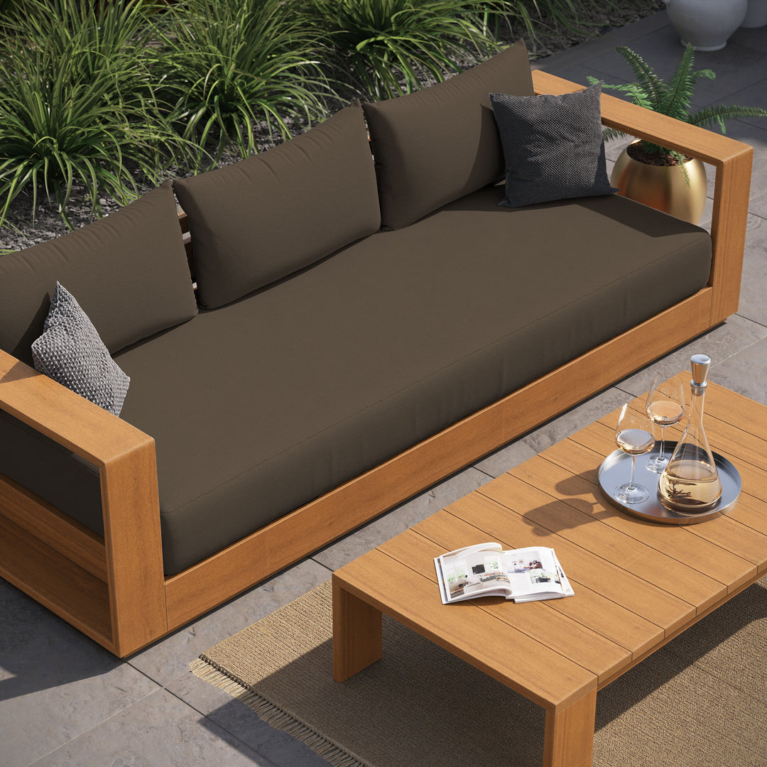 Timber 2-Piece Terrace Patio Acacia Wood Sofa and Coffee Table Set